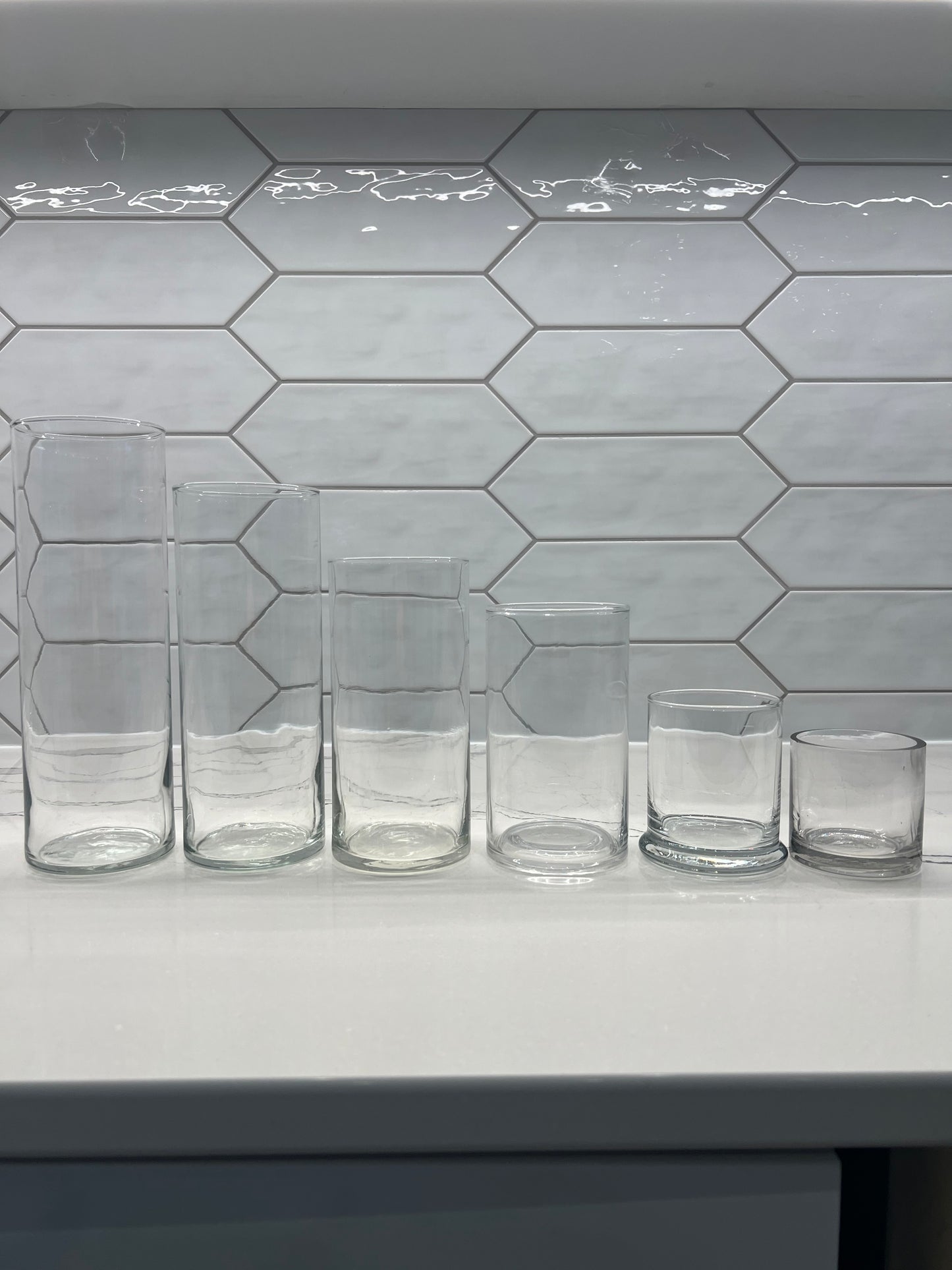 GLASS CYLINDERS - 3", 4", 6", 7.5",9", 10.5"