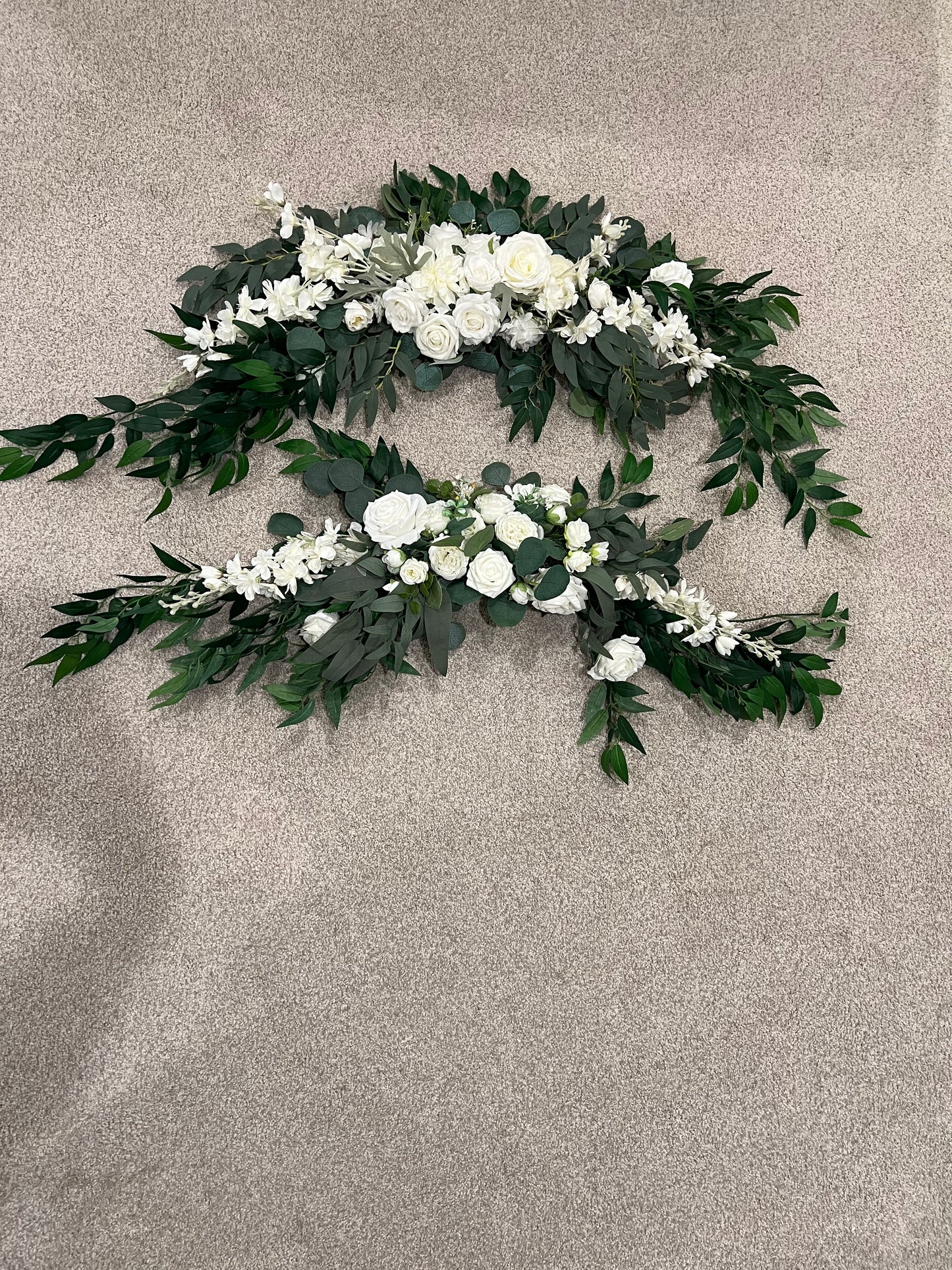 WHITE FLORAL SWAGS- approx. 3' (2 available)
