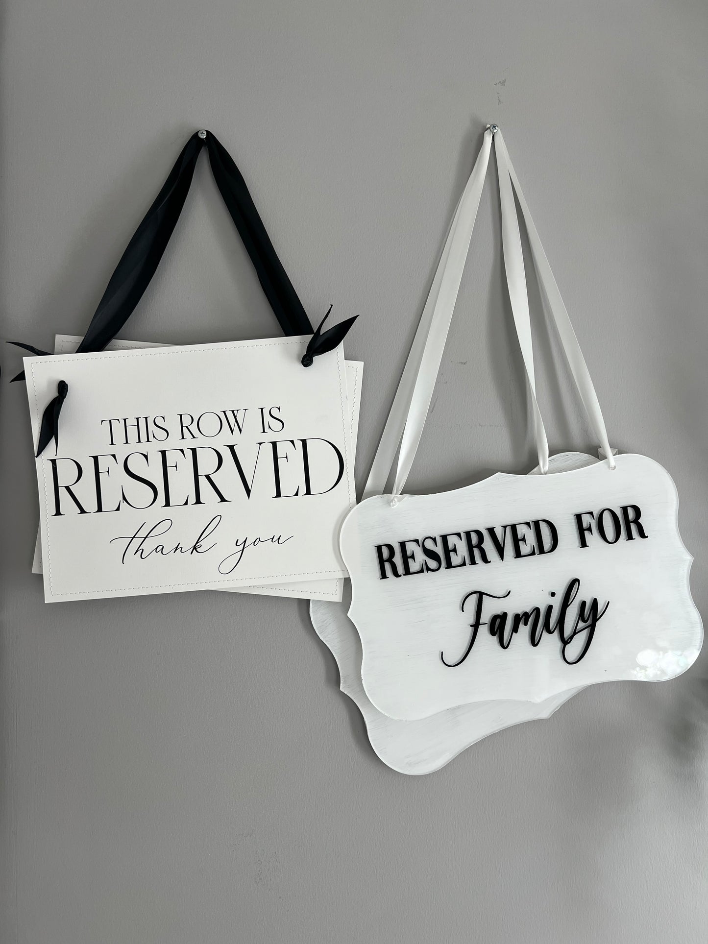 RESERVE SIGNS (table & chair/pew)