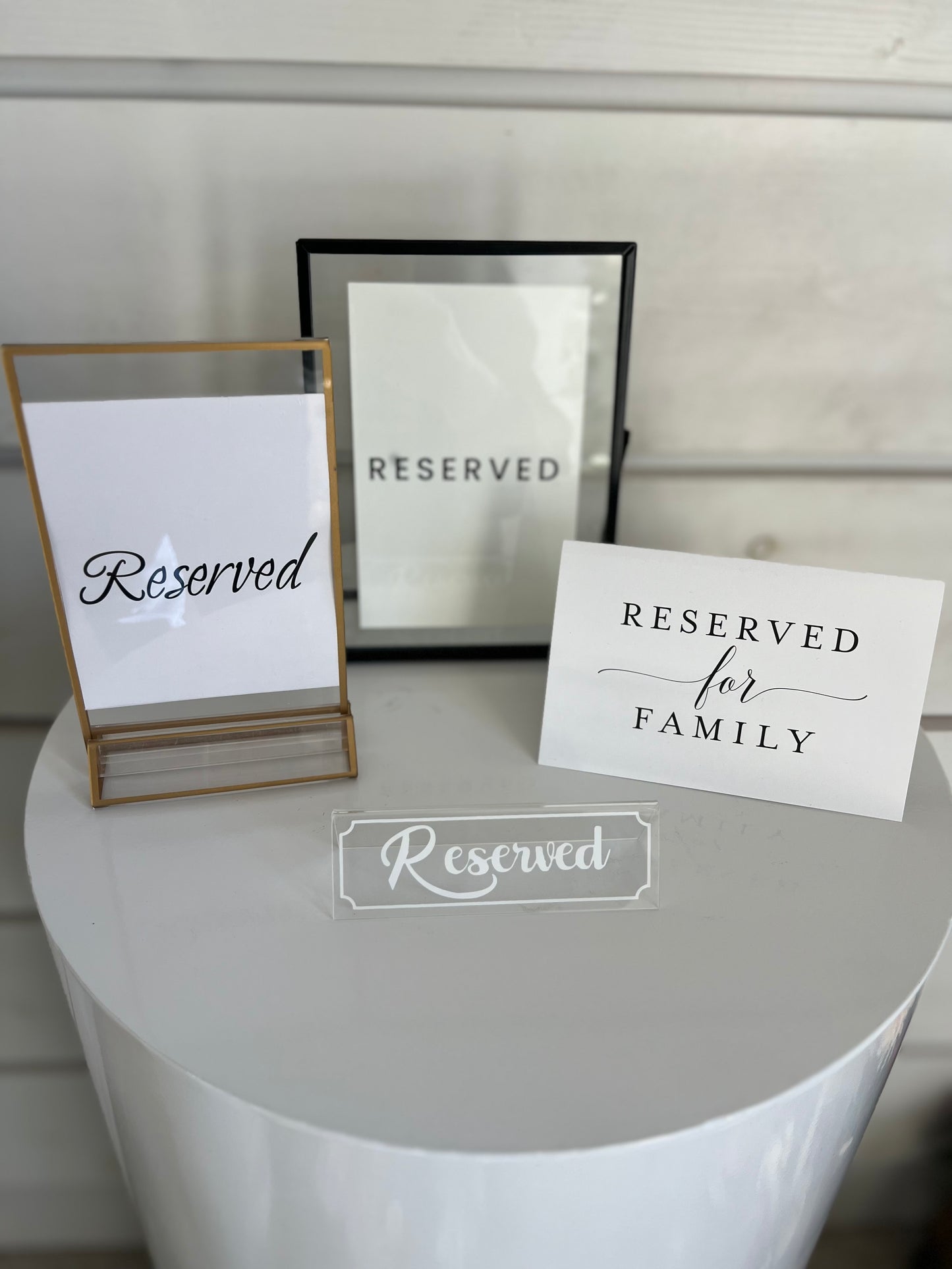 RESERVE SIGNS (table & chair/pew)