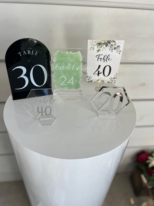 TABLE NUMBERS
