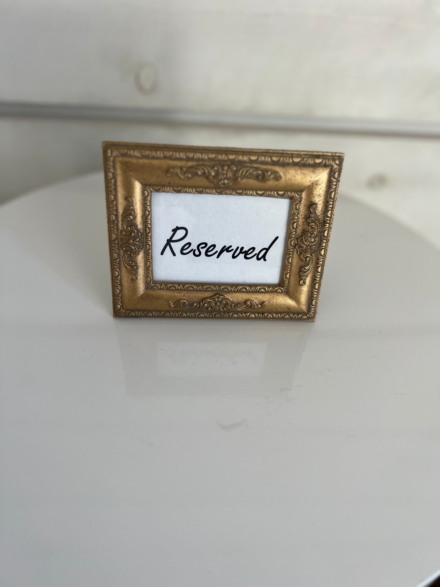 RESERVE SIGNS (table & chair/pew)