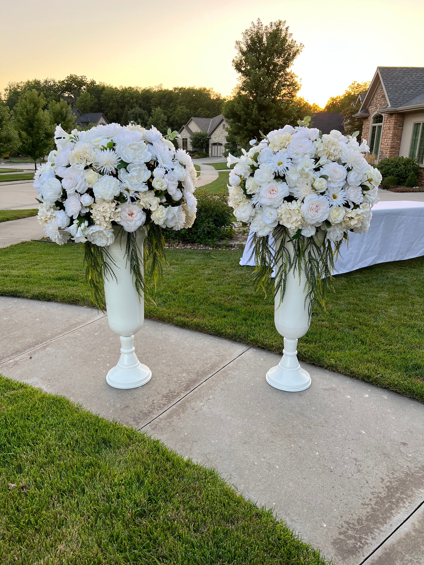SIGNATURE ALTAR FLORALS ON WHITE VASE (2 available)