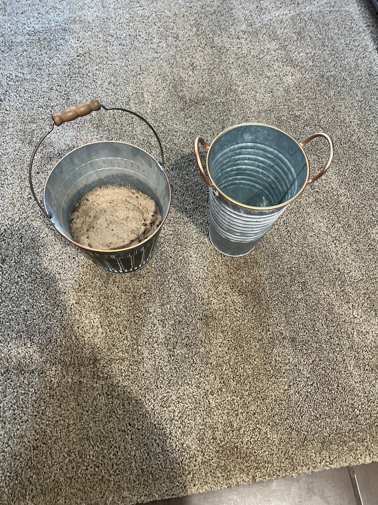 GALVANIZED SPARKLER BUCKET SET (Holding & Spent w/sand) (2 sets available)