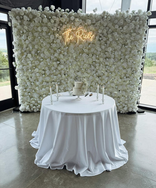 WHITE FLORAL WALL (8'x10')