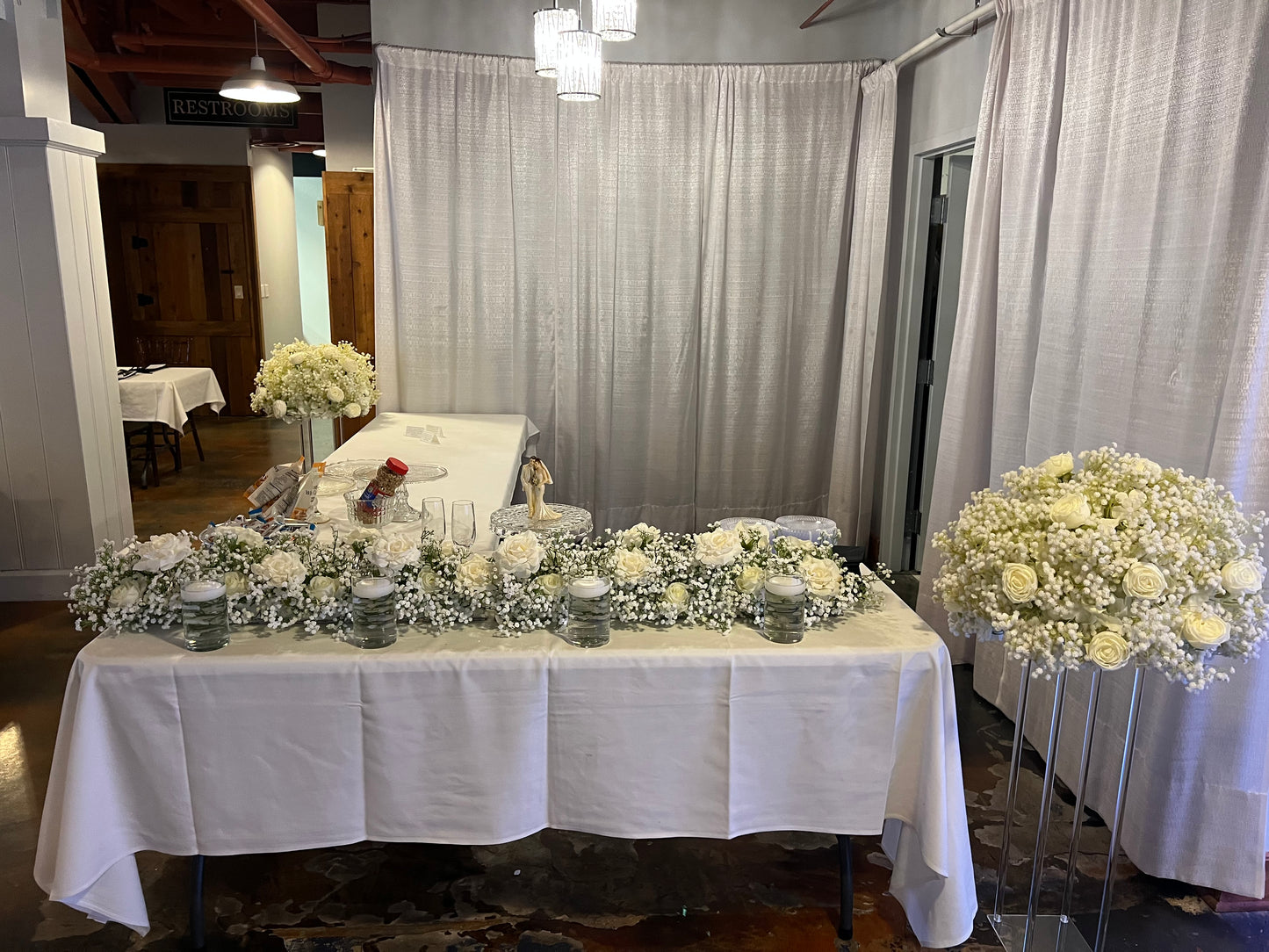 LARGE BABY'S BREATH/WHITE FLOWERS ARRANGEMENTS (2 available)