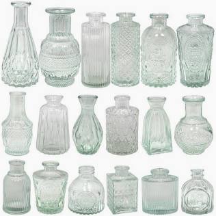 TEXTURED GLASS BUD VASES (various heights)